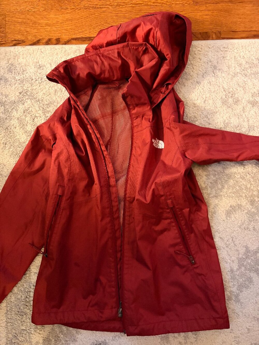 Maroon North Face Raincoat